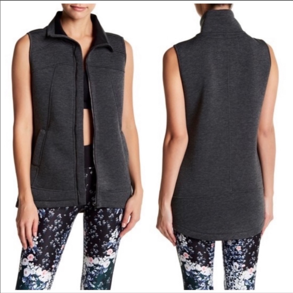 Betsey Johnson Funnel Neck Vest Gray